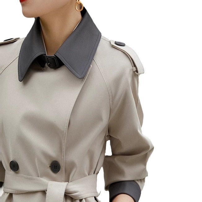 Damen Stilvolle Trenchcoat mit Taillengürtel Shop Nory