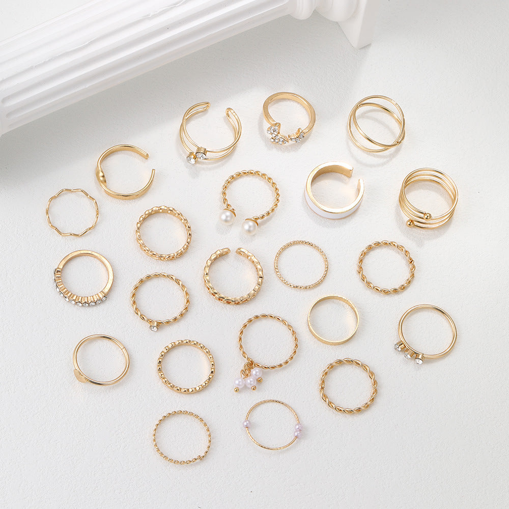Damen Ring-Set mit filigranen Designs und funkelnden Akzenten Shop Nory
