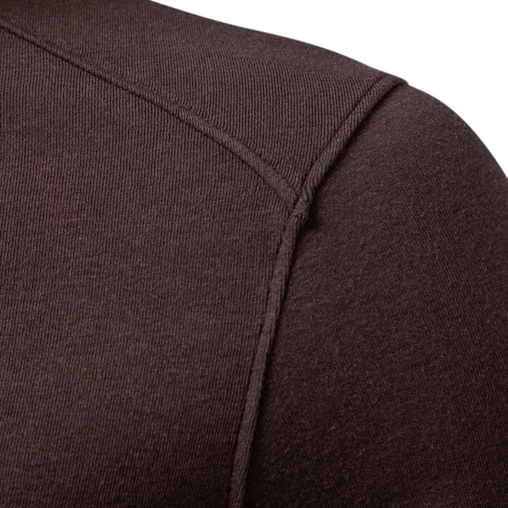 Herren Langarm Sweatshirt mit schmalem Stehkragen und Baumwollmix Shop Nory