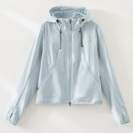 Damen Leichte Softshell-Outdoorjacke mit Kapuze und Zwei-Wege-Reißverschluss Shop Nory
