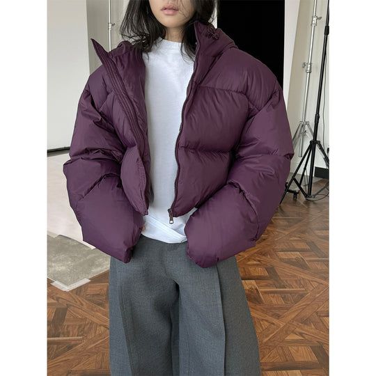Damen Kurz geschnittene wattierte Pufferjacke mit Kapuze und winddichter Außenhülle Shop Nory