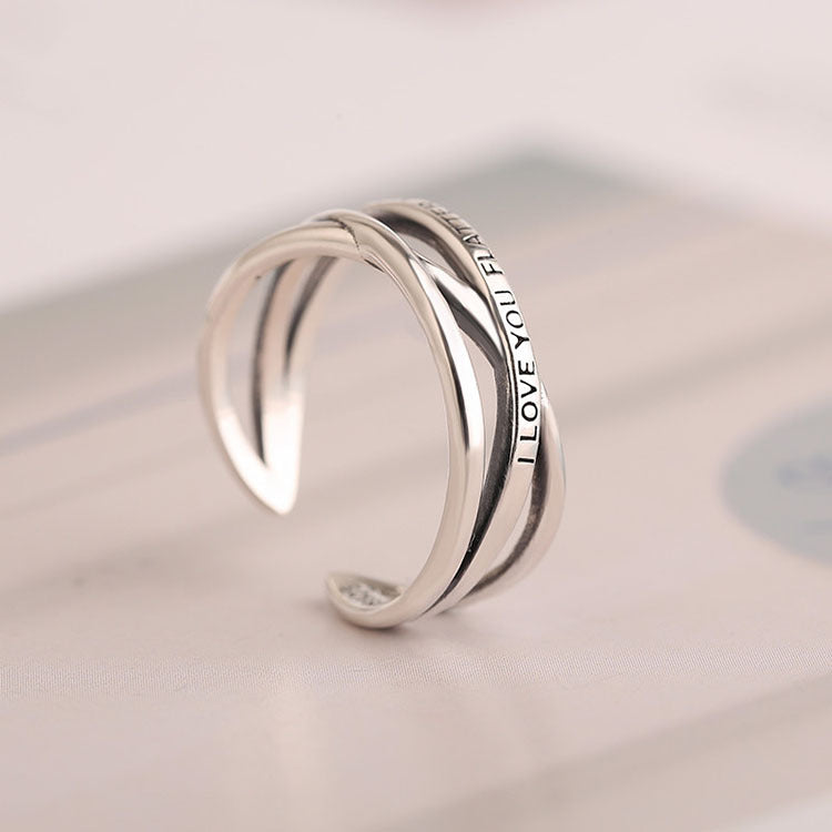 Damen Offener Ring mit gravierter Botschaft Shop Nory