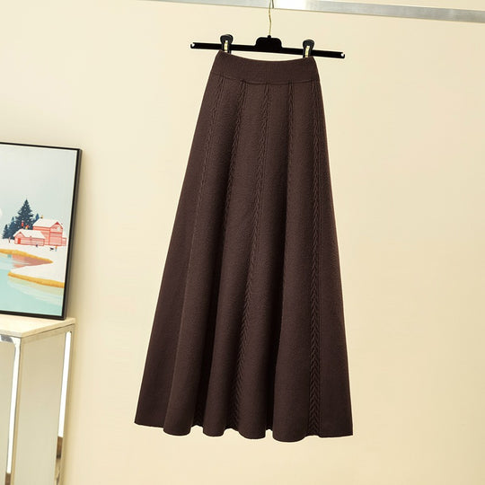 Damen Plissierter Midirock mit strukturiertem Zopfmuster Shop Nory