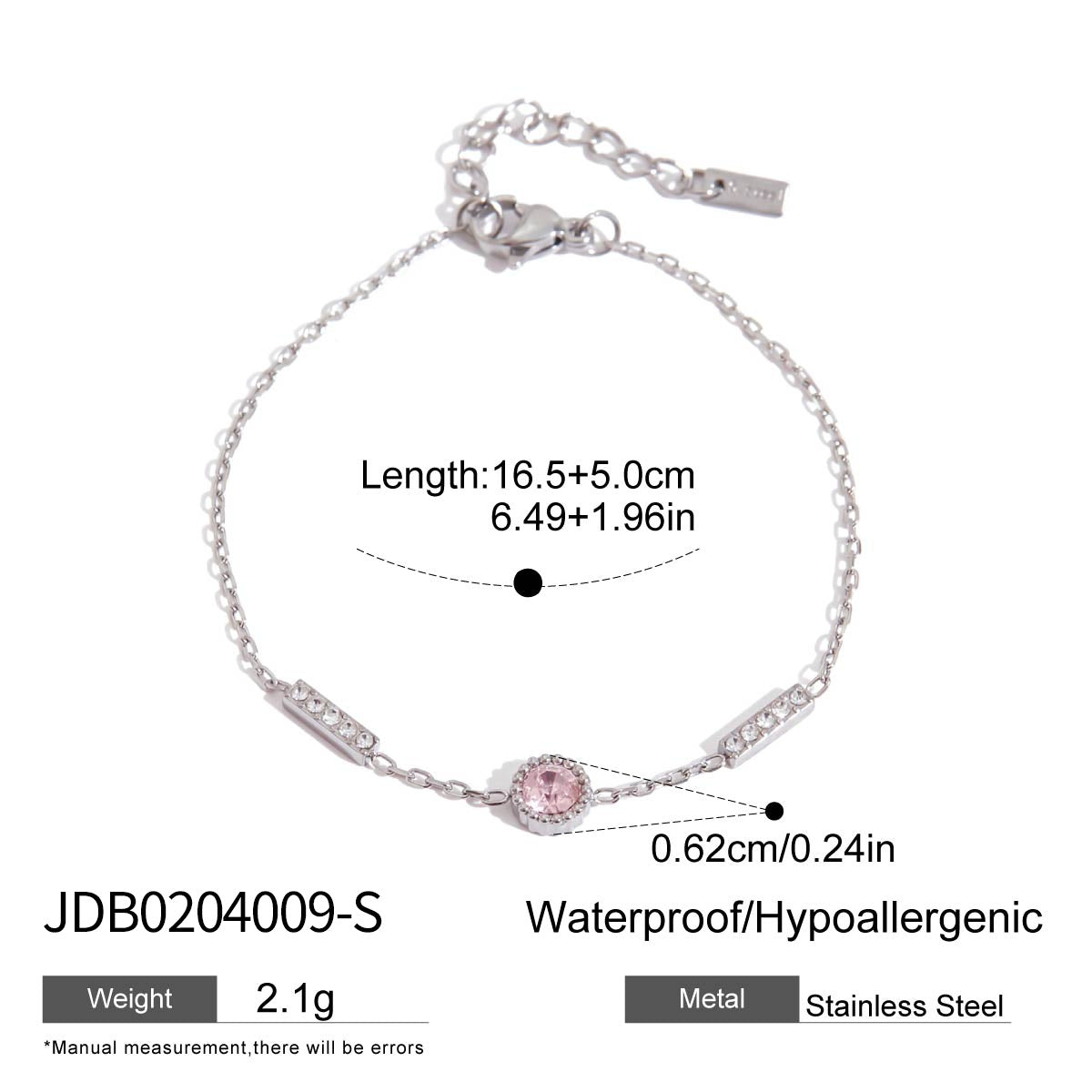 Damen Armband mit funkelnden Zirkonia-Details und hypoallergener Edelstahlverarbeitung Shop Nory