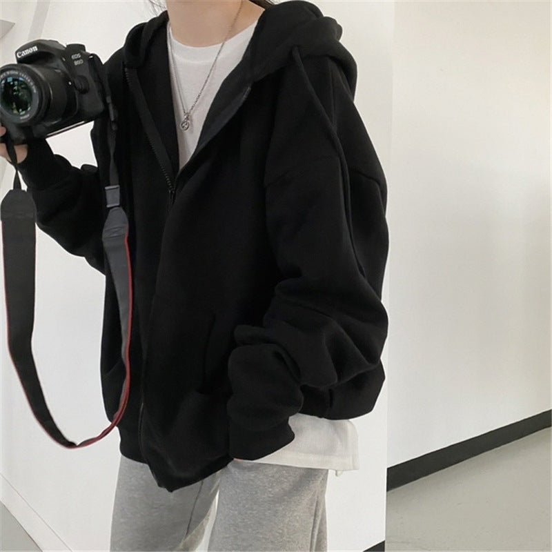 Damen oversized Kapuzenjacke aus weichem Fleece mit Kängurutasche