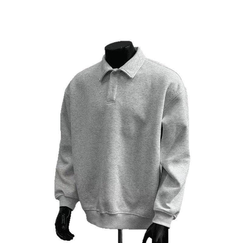 Herren Poloshirt-Sweatshirt mit Hemdkragen und Oversize-Schnitt Shop Nory