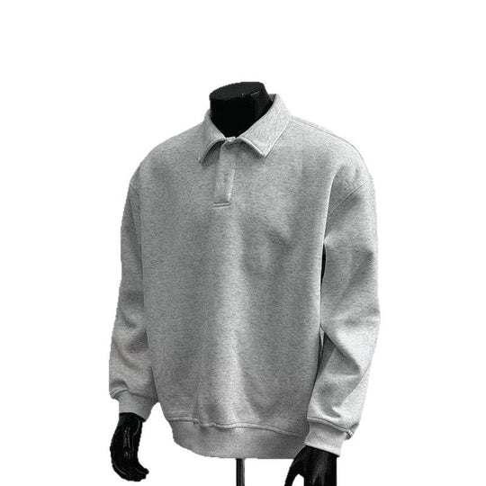 Herren Poloshirt-Sweatshirt mit Hemdkragen und Oversize-Schnitt Shop Nory
