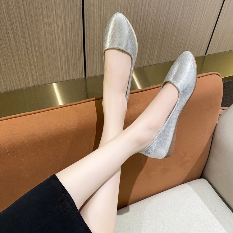 Damen elegante Ballerinas mit schimmerndem Obermaterial