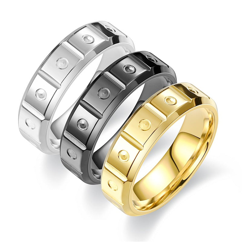 Herren Ring mit modernem, strukturiertem Design und funkelnden Akzenten Shop Nory