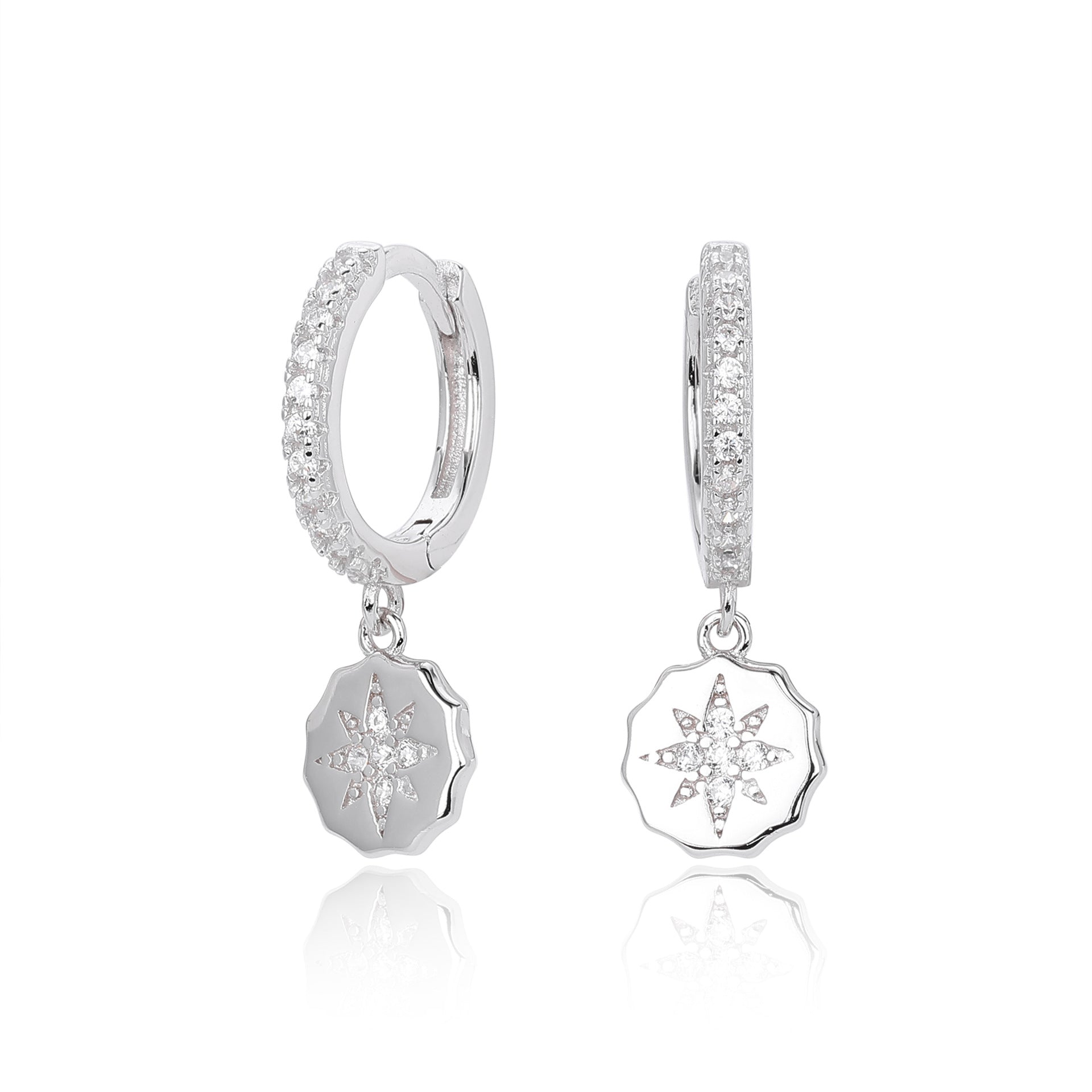 Damen Ohrhänger mit funkelndem Zirkonanhänger aus hochwertigem 925 Sterling Silber Shop Nory