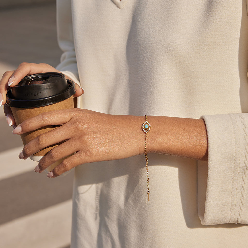 Damen Armband mit reizvollem Augendesign und hypoallergener Edelstahlverarbeitung Shop Nory