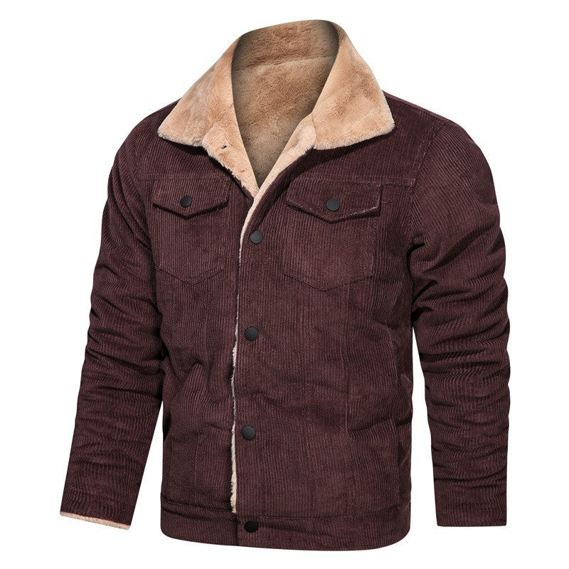 Herren Cord-Truckerjacke mit Teddyfutter und Hemdkragen Shop Nory