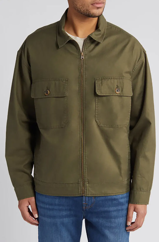 Herren Overshirt im Workwear-Stil mit durchgehendem Reißverschluss und aufgesetzten Brusttaschen Shop Nory