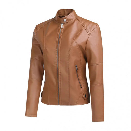 Damen Elegante und moderne Kunstlederjacke