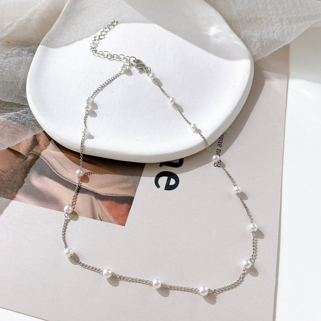 Damen Schmuckhalskette mit herzförmigen Perlen Shop Nory
