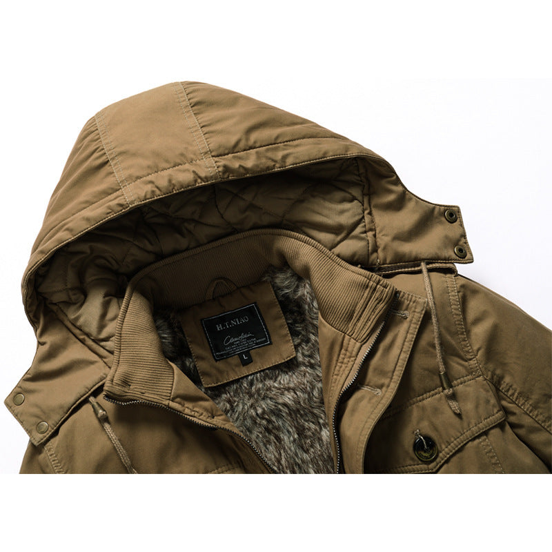 Herren Canvas-Parka mit gesteppter Thermofütterung, Kunstfell-Innenfutter und Kapuze Shop Nory