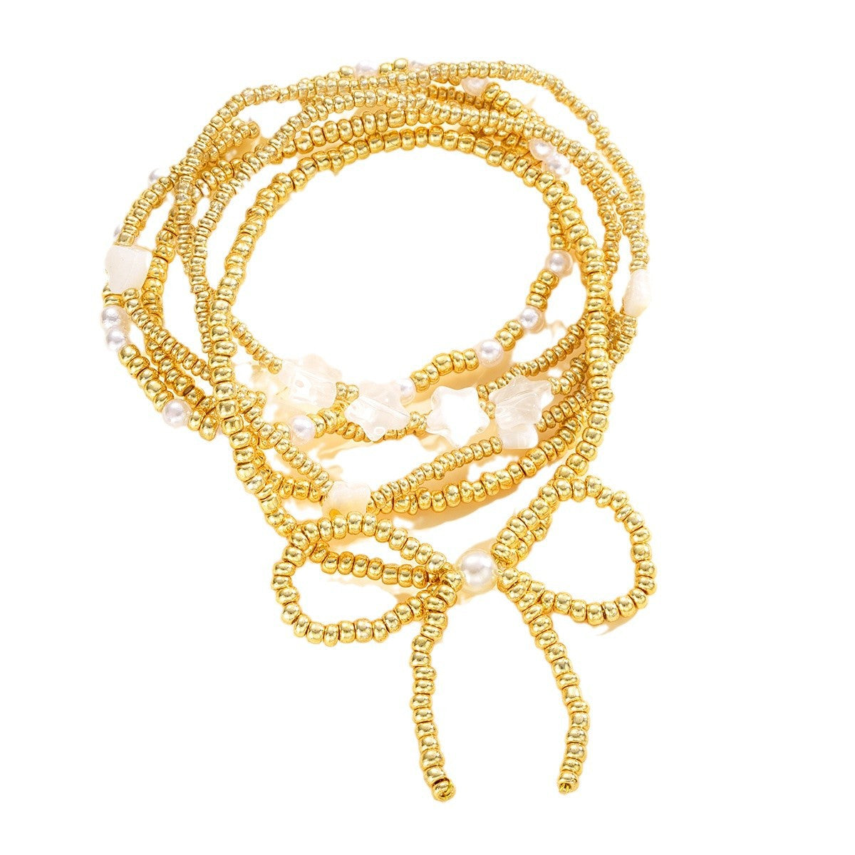 Damen Armreif-Set mit kreativen Perlen und zarten Sternenmotiven Shop Nory