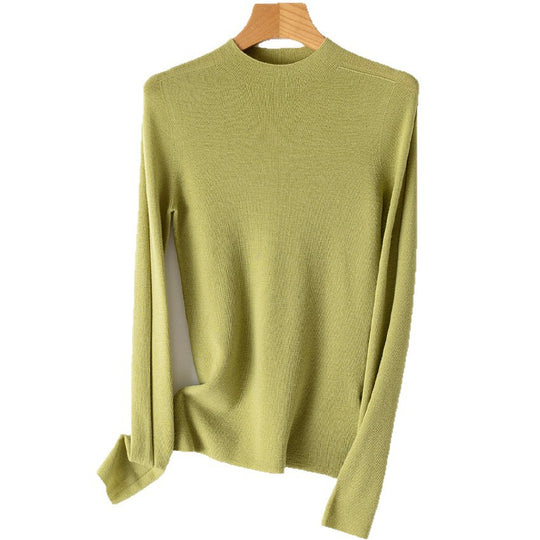 Damen Leichter Feinstrick-Pullover mit kurzem Stehkragen und schmaler Silhouette Shop Nory