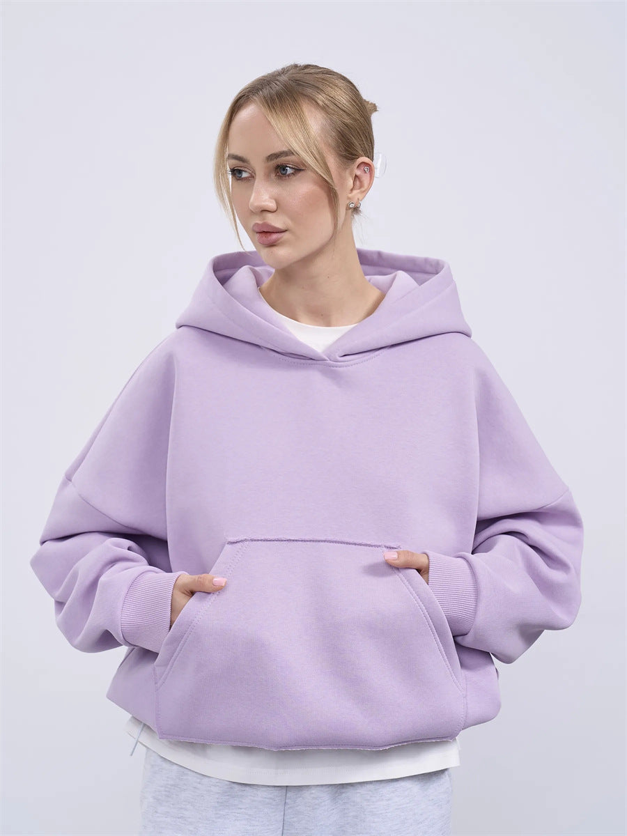 Damen lässiger Oversize-Hoodie mit Kängurutasche und weichem Innenfutter