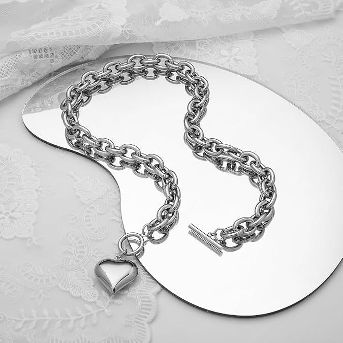 Damen Halskette mit hohem Glanz und einzigartigem Herzanhänger Shop Nory