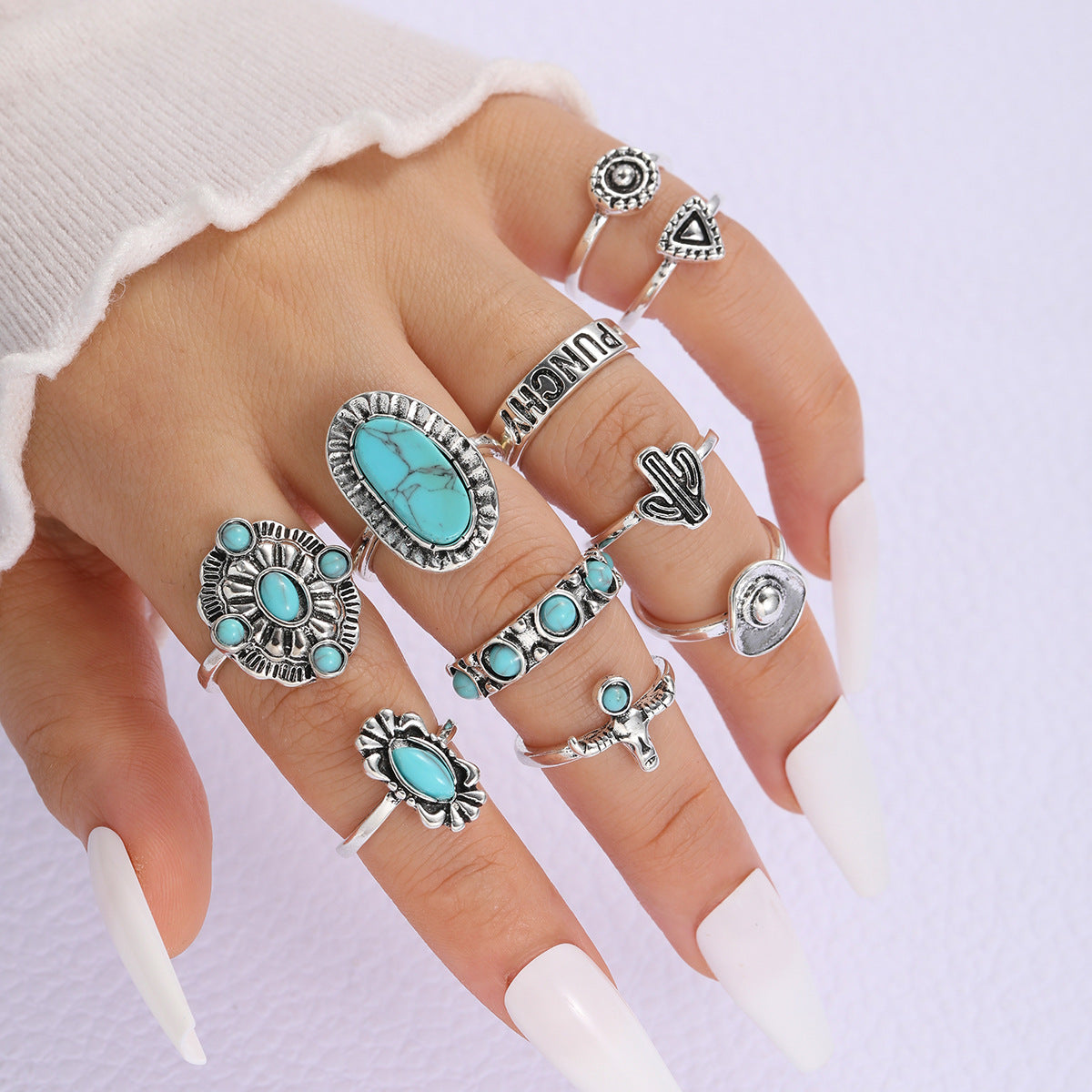 Damen Ring-Set mit verschiedenen Designs und Edelsteinen Shop Nory