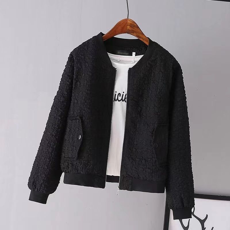 Damen Modische Boucle-Jacke mit Reißverschluss Shop Nory