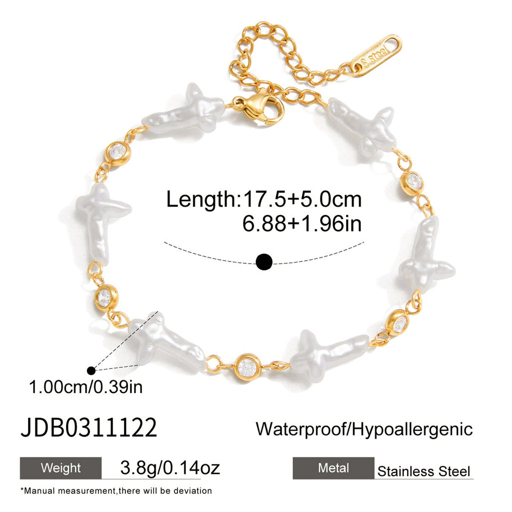 Damen Elegantes und hypoallergenes Armband aus Edelstahl mit Zirkonia Shop Nory
