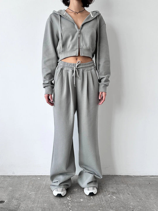 Damen Cropped Hoodie und entspannte Jogginghose Set