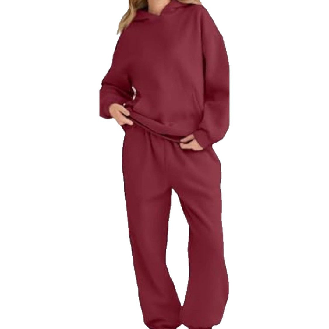 Damen Lässiges Hoodie-Jogging-Set aus French Terry mit Oversize-Kapuzenpullover und hochgeschnittener Jogginghose Shop Nory
