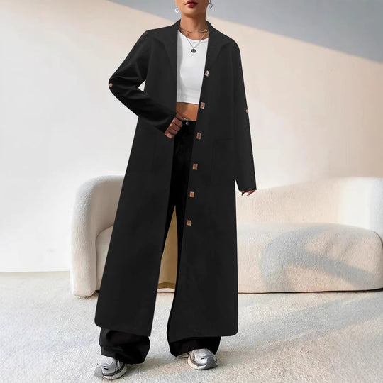 Damen Longline-Mantel mit Hemdkragen und Oversize-Silhouette Shop Nory
