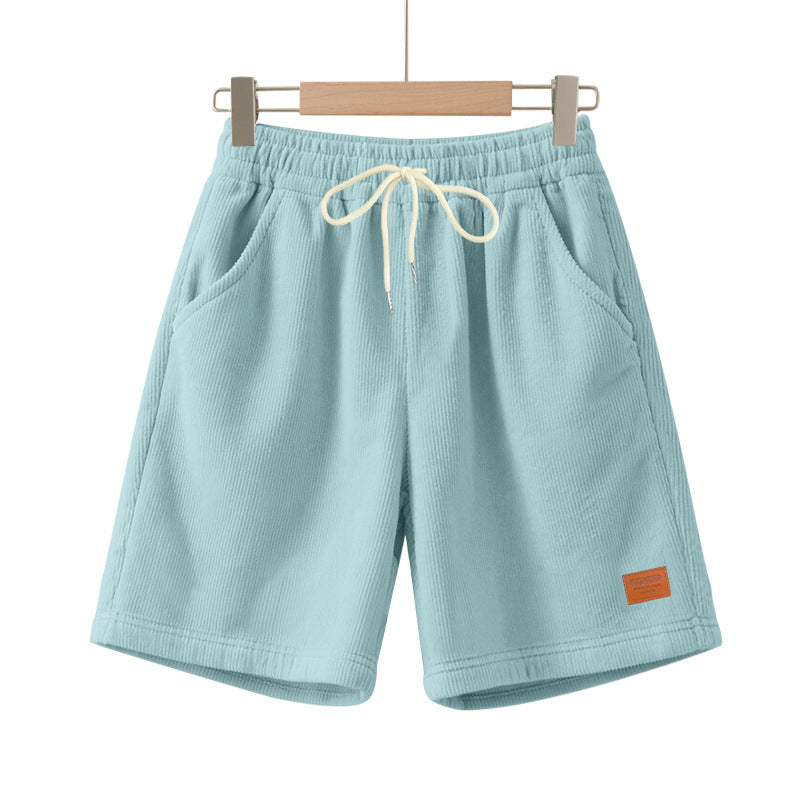 Herren nan lässige Bermudashorts aus feinstrukturiertem Baumwollmix mit elastischem Bund und Kordelzug
