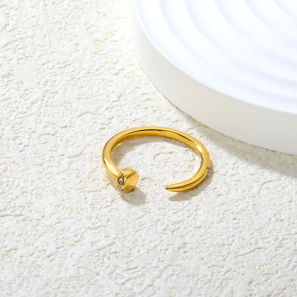 Damen verstellbarer Ring mit funkelndem Kristallakzent Shop Nory