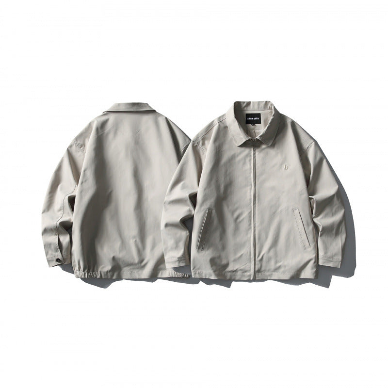 Herren Leichte Boxy-Zipjacke mit Hemdkragen und schrägen Eingrifftaschen Shop Nory