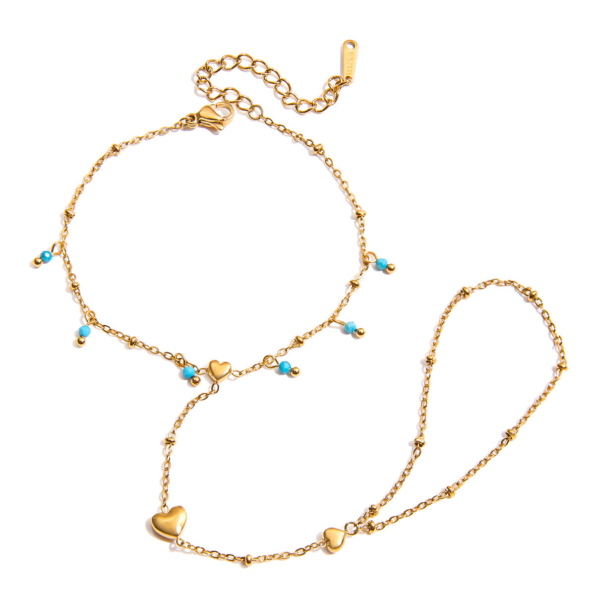 Damen Armband mit zarten Herzen und bunten Perlenakzenten Shop Nory