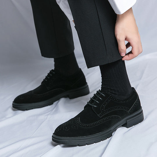 Herren Brogue-Derby aus Veloursleder mit gepolstertem Komfortfußbett und profilierter Gummilaufsohle Shop Nory