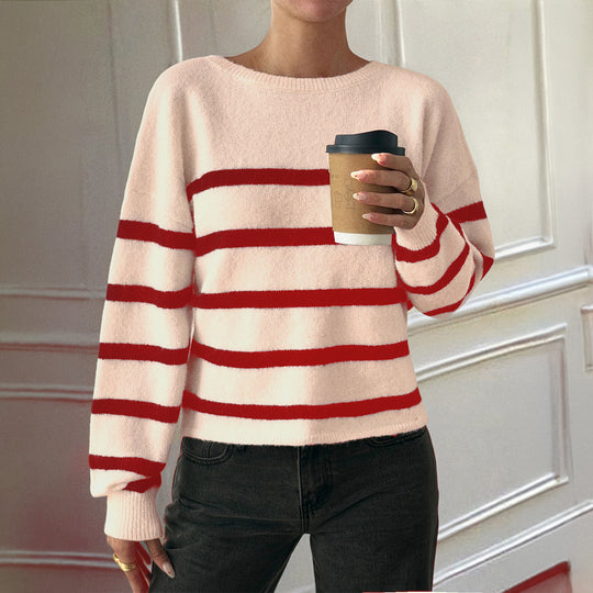 Damen nan oversized Mohair-Strickpullover mit weitem Carmen-Boat-Ausschnitt und flauschiger Struktur Shop Nory