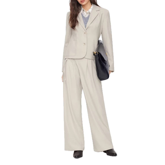 Damen Weite Nadelstreifen-Hose mit Wickel-Taille Shop Nory
