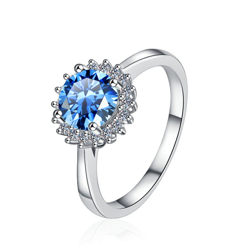 Damenring mit elegantem facettiertem Hauptstein und funkelndem Zirkonia-Besatz Shop Nory