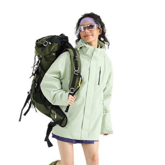 Damen Leichte wasserdichte Parka-Kapuzenjacke mit versiegelten Nähten und Kordelzug Shop Nory