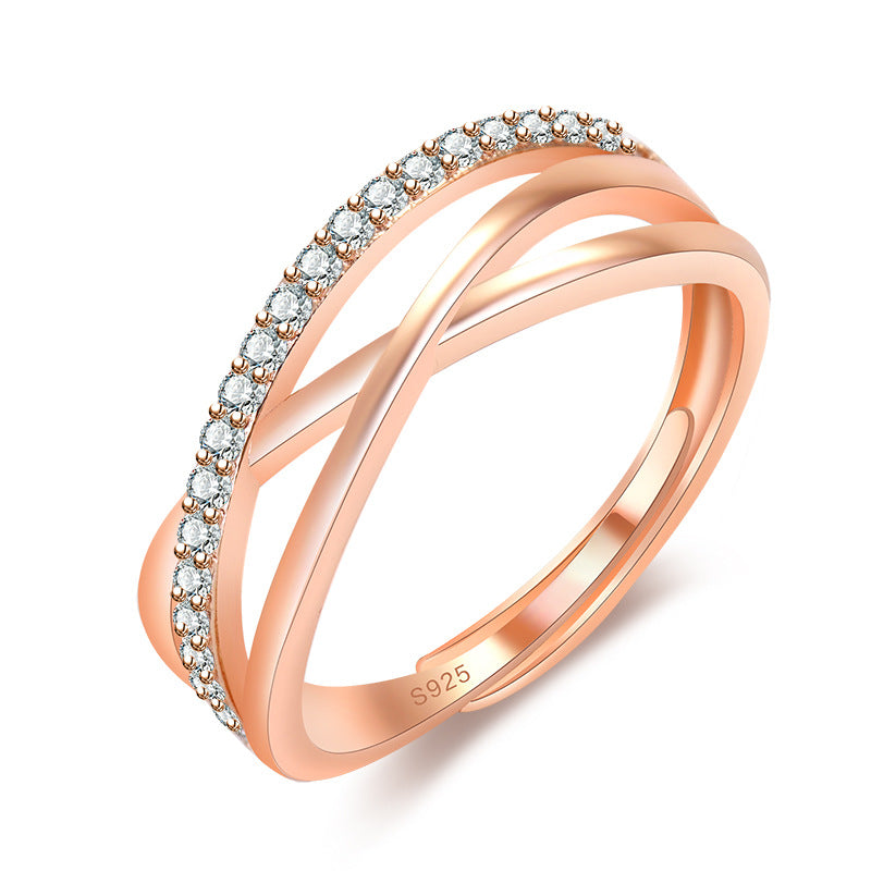 Damen Kreuzring mit funkelnden Zirkonia Shop Nory