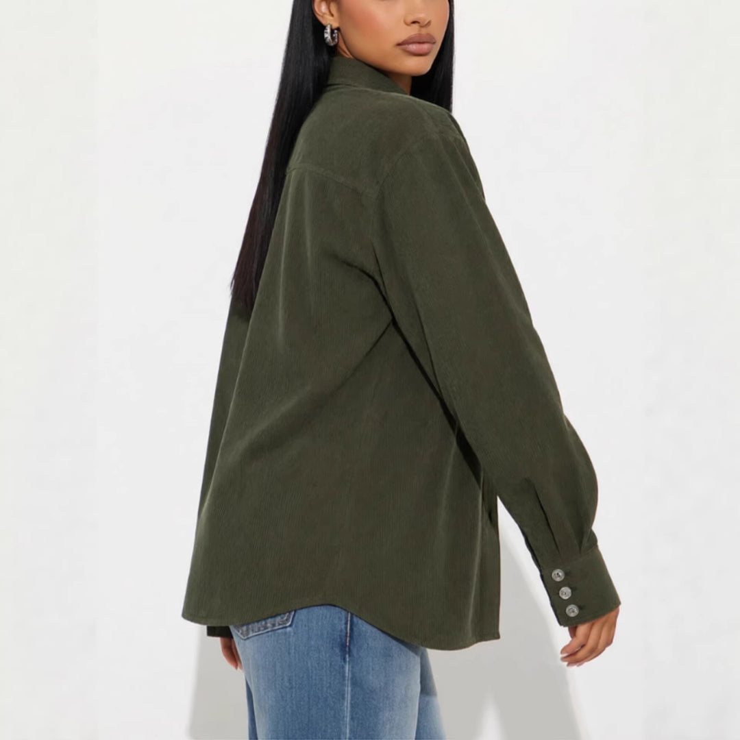 Damen Kord-Overshirt im Relaxed-Fit mit aufgesetzten Brusttaschen und Knopfleiste Shop Nory