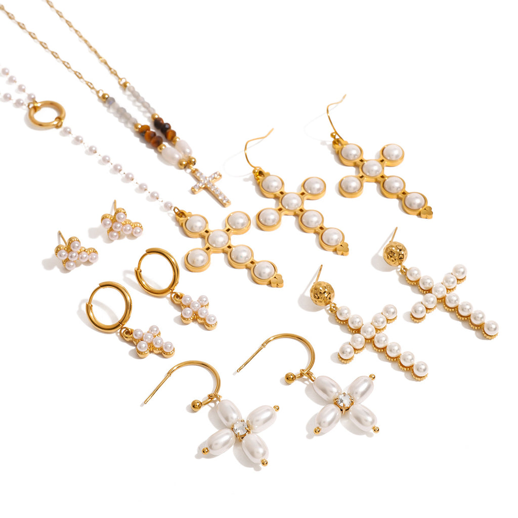 Damen Halskette mit filigranem Kreuzanhänger aus hypoallergenem Edelstahl Shop Nory