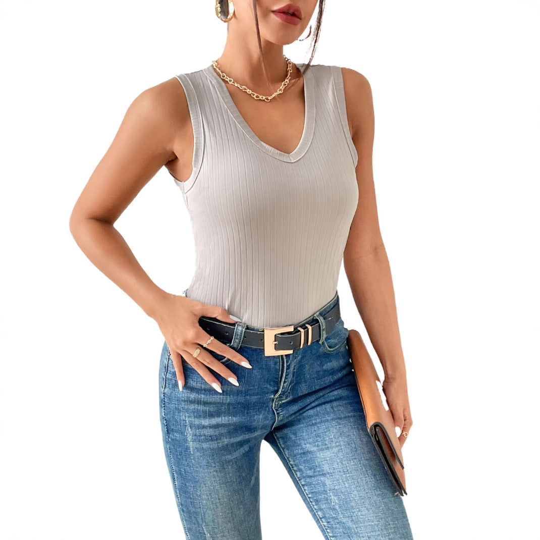Damen Rippenmuster Tanktop Shopnory