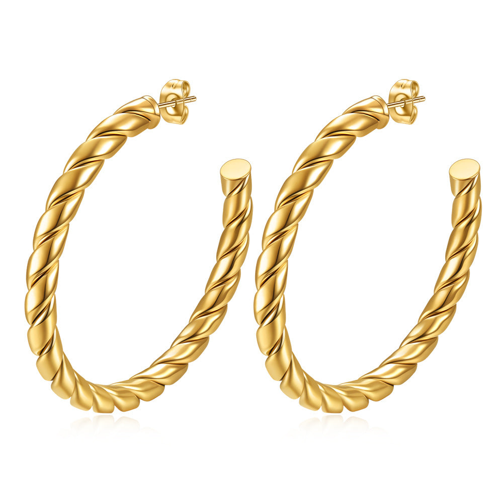 Damen Creolen mit gedrehtem Design und elegantem Finish Shop Nory