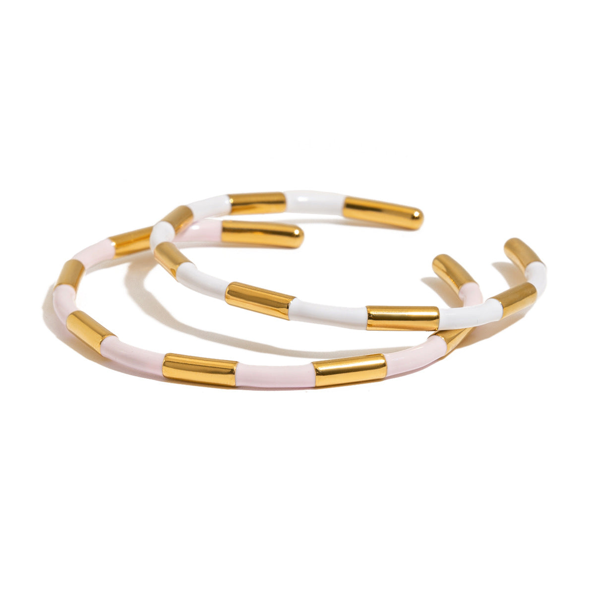 Damen Offenes Armband mit elegantem goldenen und weißen Design Shop Nory