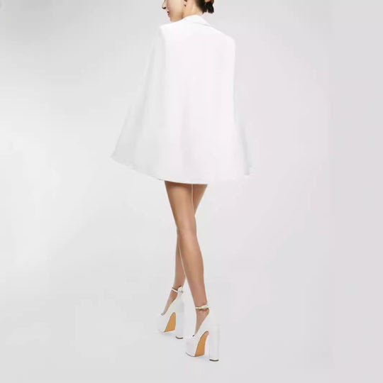 Damen Kurzes Cape-Minikleid mit tiefem V‑Ausschnitt und offenem Arm‑Cape Shop Nory