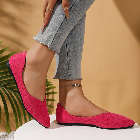 Damen elegante Ballerinas mit spitzer Zehenpartie und ultraleichter Sohlenkonstruktion