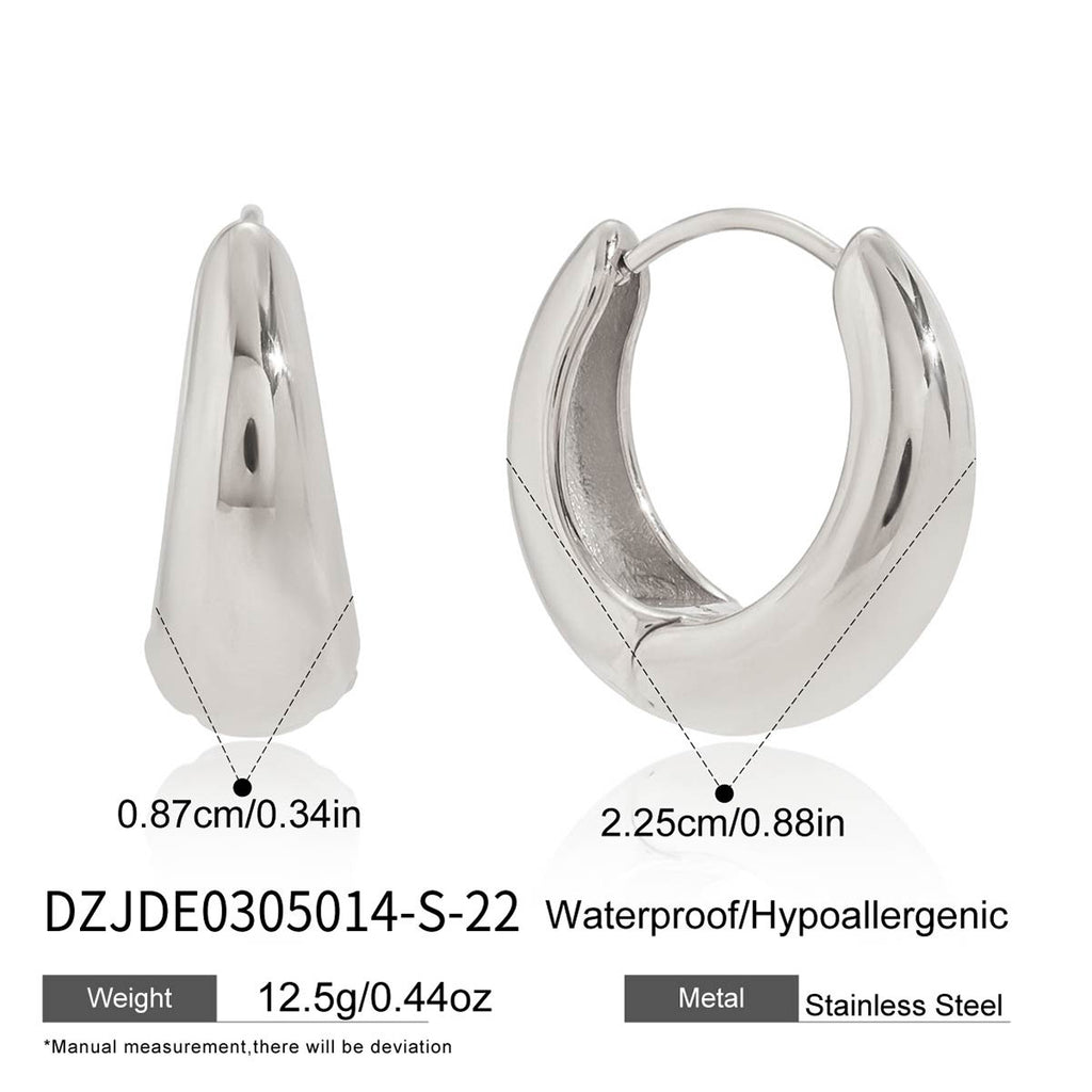 Damen moderne Creolen Ohrringe aus hypoallergenem Edelstahl Shop Nory