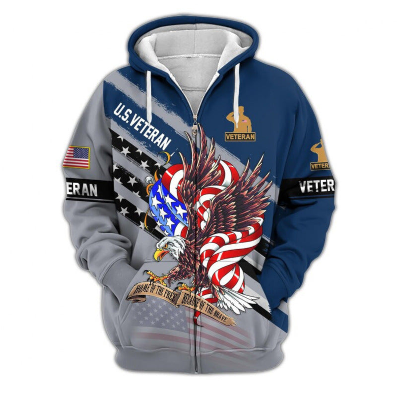 Herren Kapuzensweater mit amerikanischem Veteranenmotiv Shop Nory