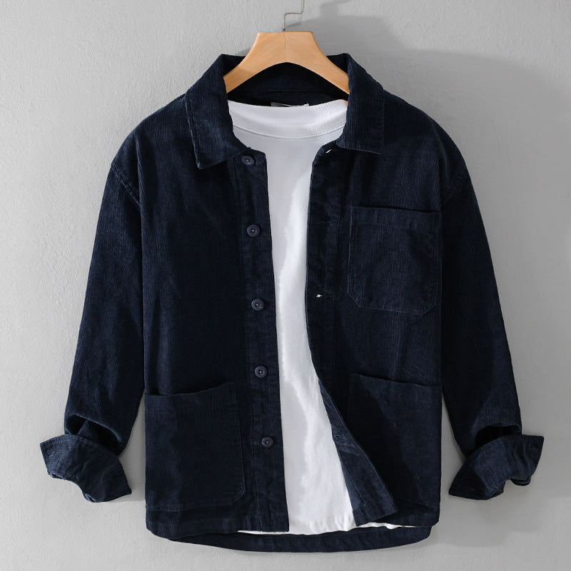 Herren Cord-Überhemdjacke mit aufgesetzten Taschen und legerem Schnitt Shop Nory